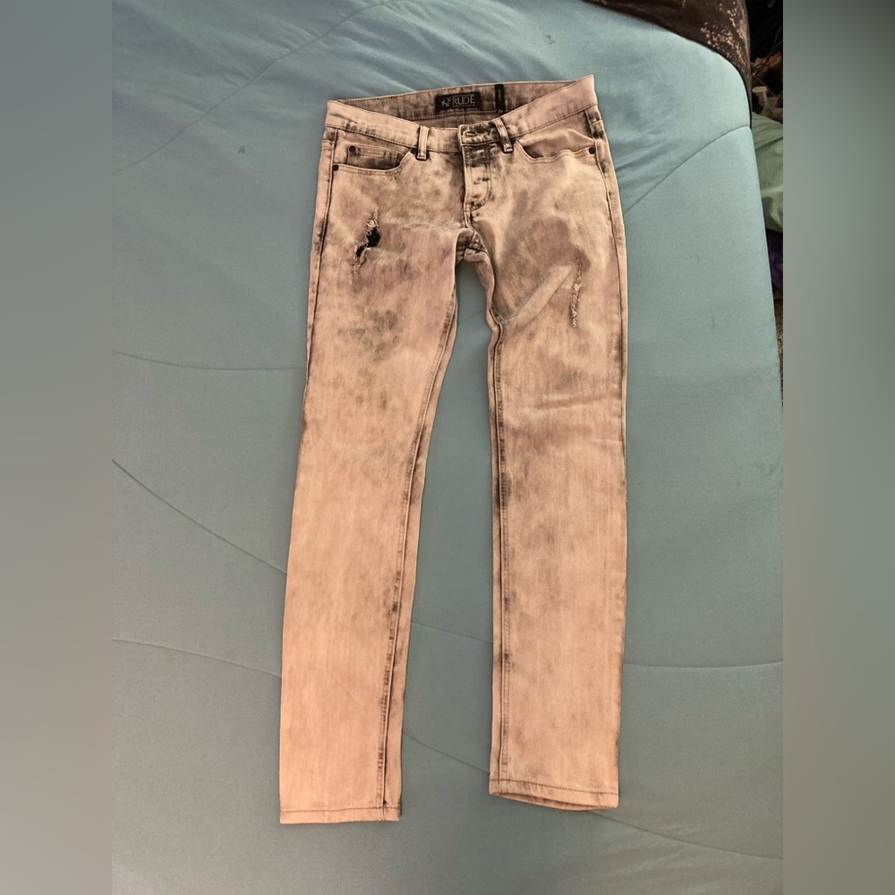 Rude men’s skinny jeans, button-up. Size 30x32